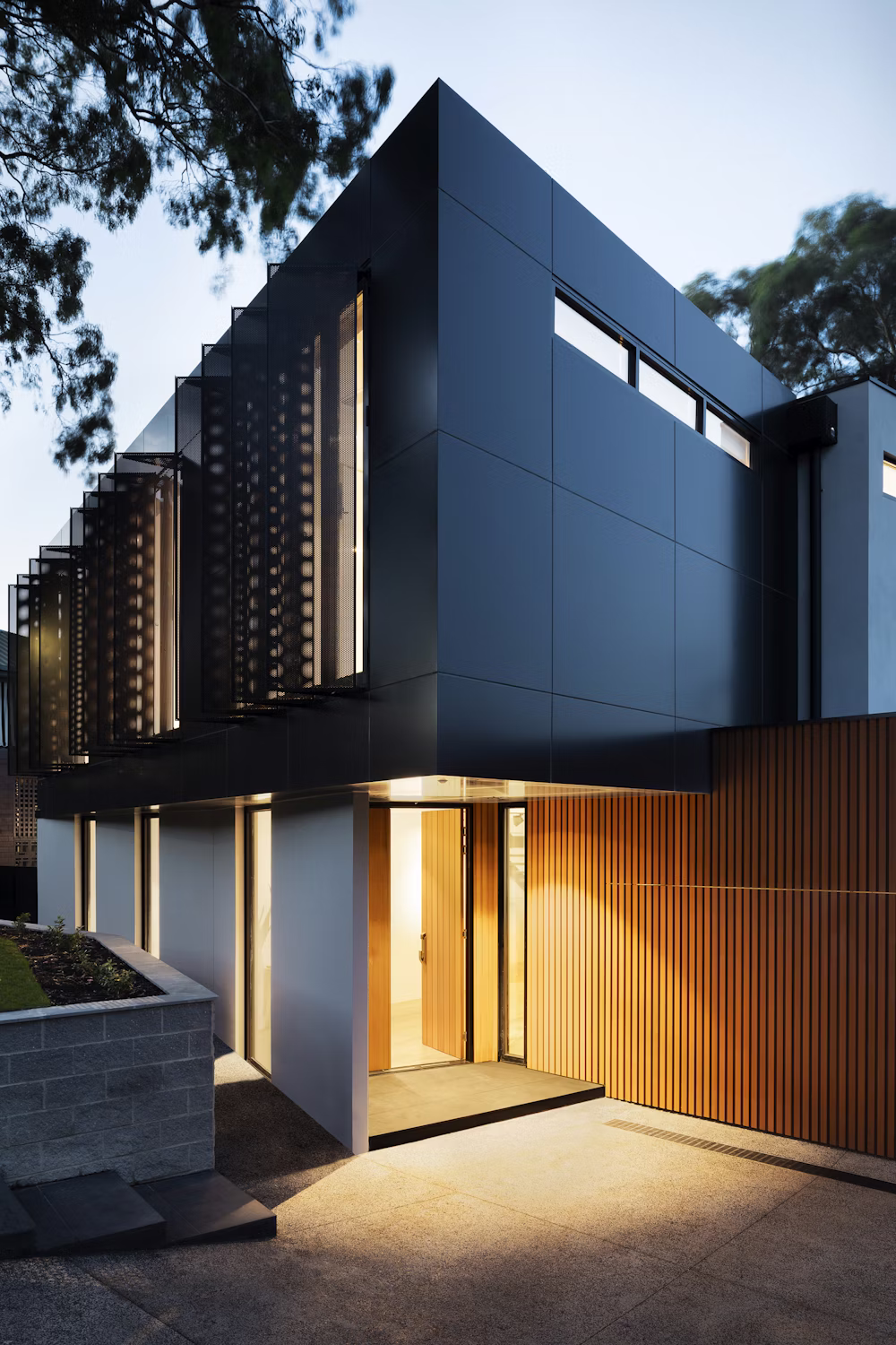 Contemporary exterior redevelopment and landscaping project